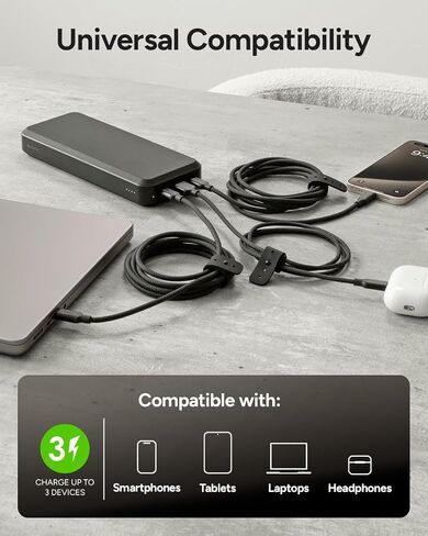 mophie powerstation prime10 - Portable Power Bank with 10,000mAh Internal Battery, 18W USB-C PD Fast Charging, Charge 3 Devices Simultaneously, LED Power Indicator in Kuwait