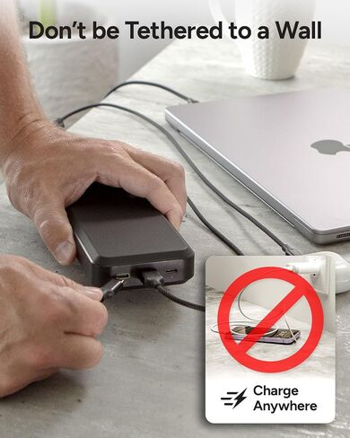 mophie powerstation prime10 - Portable Power Bank with 10,000mAh Internal Battery, 18W USB-C PD Fast Charging, Charge 3 Devices Simultaneously, LED Power Indicator in Kuwait