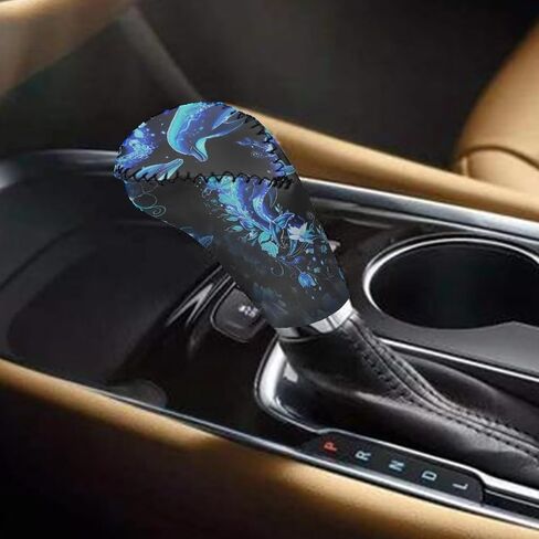 GIFTPUZZ Car Interior Decoration Accessories Autumn Leaves Car Handbrake Cover and Gear Shift Knob Cover Universal Breathable Auto Shift Gear Cover Set 2Pcs Non-Slip Sweat Absorbing in Kuwait