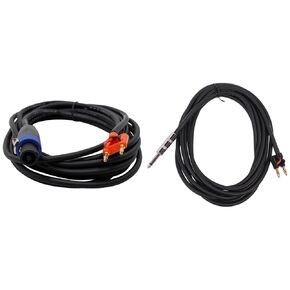 Rockville 20 Foot Speakon to Banana Speaker Cable, 16 Gauge, 100% Copper (RSB16),Black