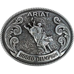 ARIAT Youth Belt Rodeo Champion Buckle with Bull Rider Motif
