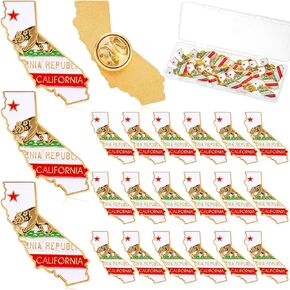25 Pcs America State Shape Flag Lapel Pin Bulk Pins Metal USA Souvenir Gifts Hat Pins for Patriotic Traveler Gift