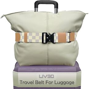 LIV3D Travel Belt for Luggage - Adjustable and Trendy - Luggage Strap for Bag Attachment Carrying Bag - Effortless Travel - Travel Smarter with Airport, Train Travel Accessories