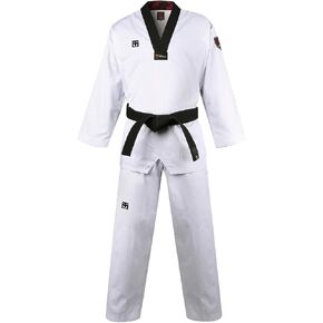 MOOTO Korea Taekwondo Basic 5 (BS5) Standard Uniform [Black V-Neck] WT Dobok, 180 (Height : 180~189cm)(5.90~6.20ft)