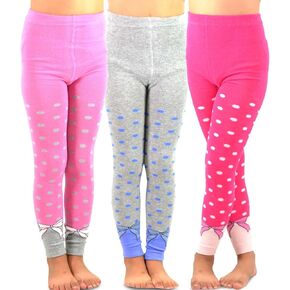 TeeHee Socks Little Girls Toddlers Casual Cotton Footless Tights Thin Leggings 3Pairs Stripes Dots Flowers Hearts Animals