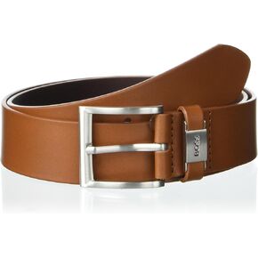 BOSS mens Plaque Logo Bold Buckle Belt