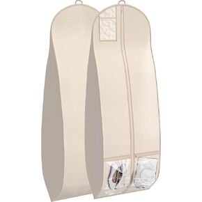 Wedding Dress Garment Bag 16 inch Gusset, with Shoe Pockets and Handle Durable, Rip and Water Resistant Material Large Size Clear Vinyl Pouch for Labeling in Kuwait