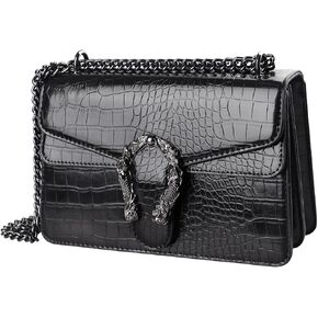 حقيبة كروس بودي حقيبة كتف بطبعة ثعبان للنساء - محفظة جلدية فاخرة على شكل سلسلة in Kuwait