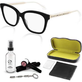 Gucci ucci GG0566ON Cat Eye Rectangular Shape Eyeglasses + Bundle with eSHADES Luxury Eyewear Kit