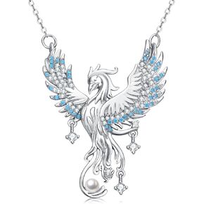 Phoenix Necklace for Women 925 Sterling Silver Phoenix Bird Pendant Phoenix Jewelry Birthday Christmas Valentine's Day Gifts for Women