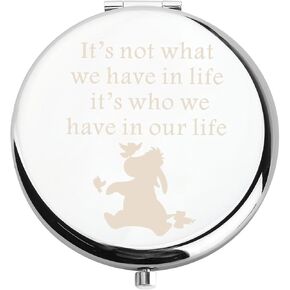 WUSUANED Donkey Makeup Mirror It’s Not What We Have in Life It’s Who We Have in Our Life Jewelry donkey Lover Gift (Eeyore lover mirror)