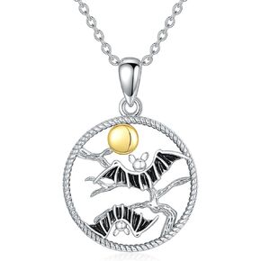 PROESS Sterling Silver Bird Necklace for Women Girls Phoenix/Hummingbird/Cardinal/Peacock/Owl/Bat/Blue Jay/Moth/Dragonfly/Eagle Pendant Jewelry Mother's Day Gifts for Mother Her