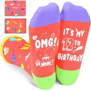 HAPPYPOP 11th Birthday Gifts Ideas for Girls - Socks for 11 Year Old Tween Girls Boys, Present for 11 Year Olds