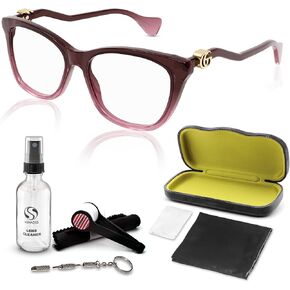 Gucci GG1012O Squared Cat Eye Shape Eyeglasses + Bundle with eSHADES Luxury Eyewear Kit