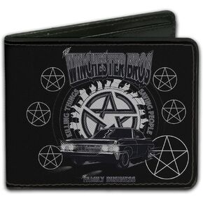 Buckle-Down Men's Bifold Wallet Supernatural, 4.0" x 3.5"