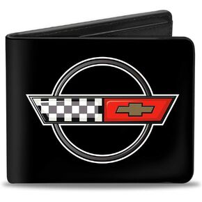 Buckle-Down Men's Pu Bifold Wallet-Corvette Logo