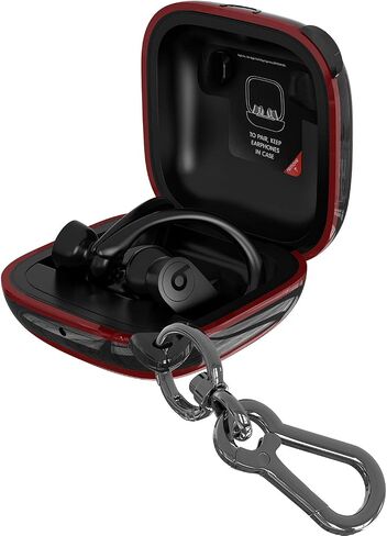 غطاء حافظة من السيليكون Ankasi متوافق مع Powerbeats Pro، غطاء حماية كامل من السيليكون مضاد للصدمات ومضاد للانزلاق لجراب Beats Powerbeats Pro (حافة سوداء - أسود) in Saudi Arabia