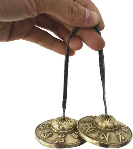 Nepal Handmade Tingsha Bells Yoga Meditation Chimes Cymbals Mindfulness Intruments (Eight Auspicious) in Saudi Arabia