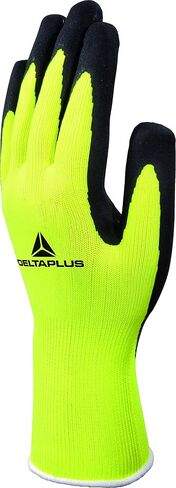 Delta Plus VV73308 Safety Gloves -Latex Foam Coated - Size Capacity, Volume, Polyester, 8, Flourescent Yellow in Saudi Arabia