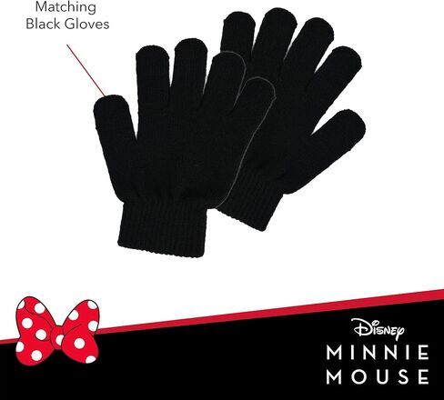 Concept One girls Disney Minnie Mouse Kids Double Pom Cuffed Beanie Hat and Gloves Set in Saudi Arabia