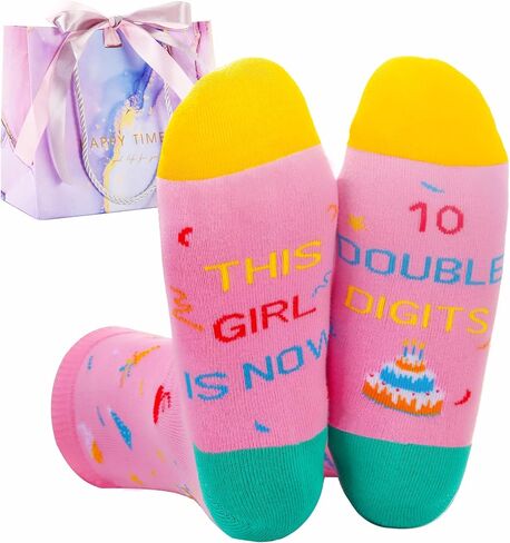 Crazy Silly Funny Socks for Kids Girls,Birthday Gifts for 10 Years Old Girl,10th Birthday Gifts for Preteen Girls in Kuwait