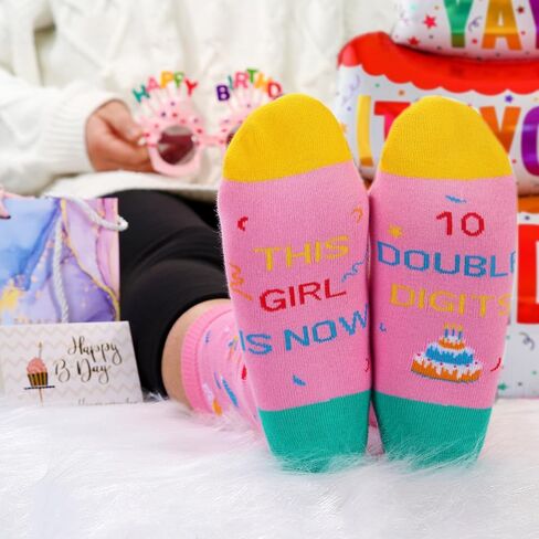 Crazy Silly Funny Socks for Kids Girls,Birthday Gifts for 10 Years Old Girl,10th Birthday Gifts for Preteen Girls in Kuwait