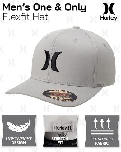 Hurley Mens Textured Fitted Baseball Cap, Moisture Wicking, Curved Brim in Kuwait
