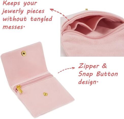 2pcs Small Zipper Velvet Jewelry Pouches Jewerly Bags Jewelry Organizer Cases Jewerly Rolls Small Bags for Jewelry Gift Bags Little Bags for Jewelry Travel Jewelry Pouch, 4"x4", Green in Saudi Arabia