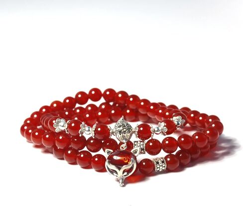 Natural agate stone bracelet,women carnelian bracelet,Green/Yellow/Red 6/12mm Beads silver accessories,Jewelry Healing Bracelets Bring Luck and happyness Prosperity. Mom/Wife/Employee gif in Saudi Arabia