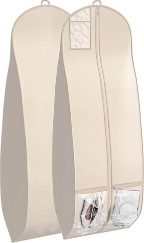 Wedding Dress Garment Bag 16 inch Gusset, with Shoe Pockets and Handle Durable, Rip and Water Resistant Material Large Size Clear Vinyl Pouch for Labeling in Kuwait