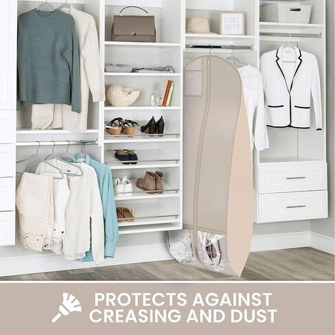 Wedding Dress Garment Bag 16 inch Gusset, with Shoe Pockets and Handle Durable, Rip and Water Resistant Material Large Size Clear Vinyl Pouch for Labeling in Kuwait