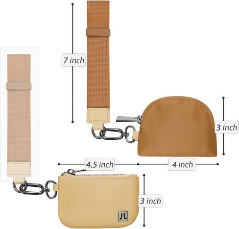Dual Pouch Wristlet Portable Mini Wallet Detachable Card Holder Small Coin Purse Handbag for Women in Saudi Arabia