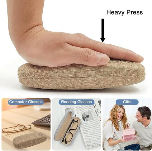 3 Pack Hard Shell Eyeglasses Case, Unisex Portable Glasses Protection Case Linen Fabrics Glasses Case in Kuwait