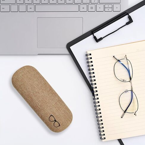 3 Pack Hard Shell Eyeglasses Case, Unisex Portable Glasses Protection Case Linen Fabrics Glasses Case in Kuwait