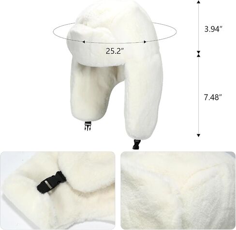 Woman Warm Trapper Hat - Winter Fur Russian Hats with Earflap, Thick Fur Cap for Ski Hunting in Saudi Arabia