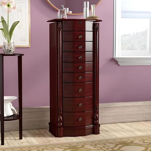 Hives and Honey - Roman Jewelry Armoire - Locking Jewelry Storage Organizer, Black in Kuwait
