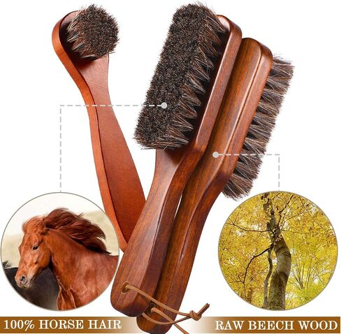 YoungJoy 3 Pieces Horsehair Shoe Polishing Dauber Kit Shine Brush Shoe Care Applicators in Kuwait