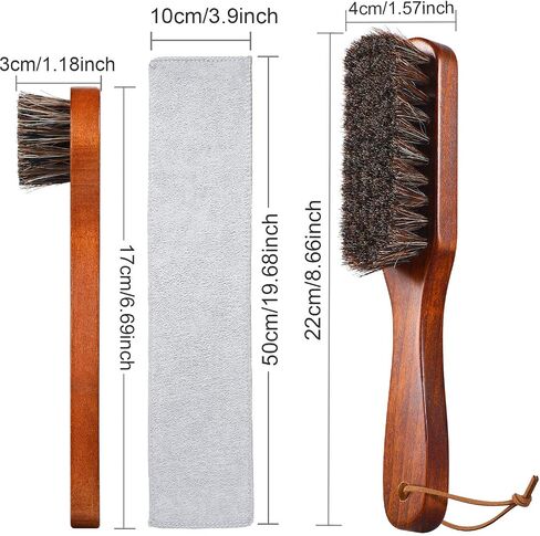 YoungJoy 3 Pieces Horsehair Shoe Polishing Dauber Kit Shine Brush Shoe Care Applicators in Kuwait