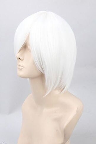 شعر مستعار قصير أسود للجنسين من Topcosplay شعر مستعار مستقيم لأزياء الهالوين مع شعر مستعار بوب in Kuwait