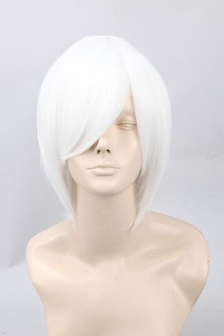 شعر مستعار قصير أسود للجنسين من Topcosplay شعر مستعار مستقيم لأزياء الهالوين مع شعر مستعار بوب in Kuwait