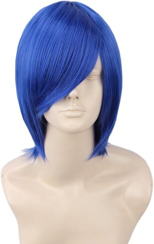 شعر مستعار قصير أسود للجنسين من Topcosplay شعر مستعار مستقيم لأزياء الهالوين مع شعر مستعار بوب in Kuwait