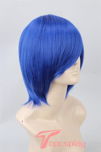 شعر مستعار قصير أسود للجنسين من Topcosplay شعر مستعار مستقيم لأزياء الهالوين مع شعر مستعار بوب in Kuwait