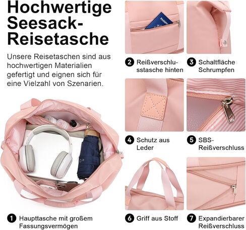 imiomo Travel Gym Duffel Bag - Weekender Bags for Women, Large Tote Overnight Bag, Sports Shoulder Hospital Bag in Kuwait