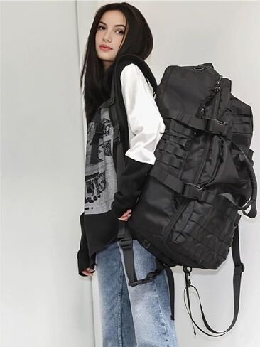 حقيبة سفر من القماش الخشن من جرين سيتي لعطلة نهاية الأسبوع وحقيبة ليلية مقاومة للماء صغيرة وكبيرة للرجال والنساء 25 لتر و42 لتر و68 لتر أسود in Kuwait