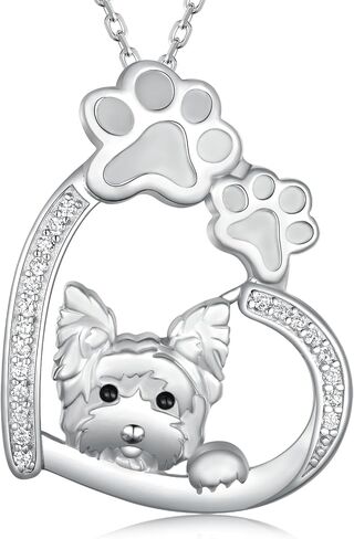 Dog Necklace Sterling Silver Yorkie/Pug/Dachshund Pendant Necklace Dog Jewelry for Women Men in Kuwait