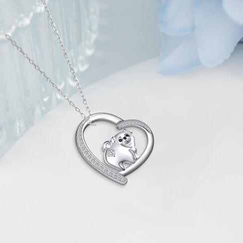 Dog Necklace Sterling Silver Yorkie/Pug/Dachshund Pendant Necklace Dog Jewelry for Women Men in Kuwait