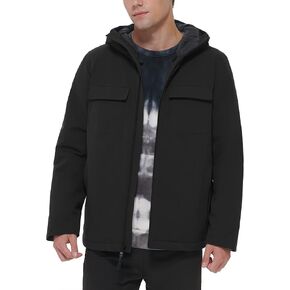 DKNY Men's Performance Tech Hooded Modern Storm Coat