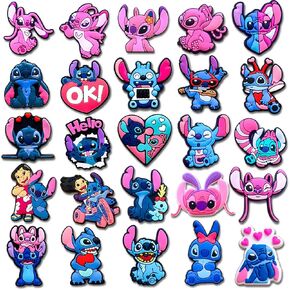 Tashrasia 25 40Pcs Cartoon Shoe Charms for Clogs Sandals Bracelet Wristband Slippers Water Shoes, Pink Cartoon Shoe Decoration Charms for Gifts