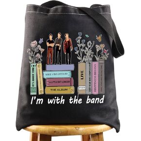 WZMPA Band Album Makeup Bag Band Song Lyric Fans Gifts I'm With Band Singer Cosmetic Zipper Pouch Bag For Rock Band Fans (I'm with band Bl TG)