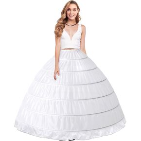 Women 6 Hoop Petticoat,Crinoline Underskirt,A-line Skirt Petticoat, Ball Gown Petticoat for Wedding